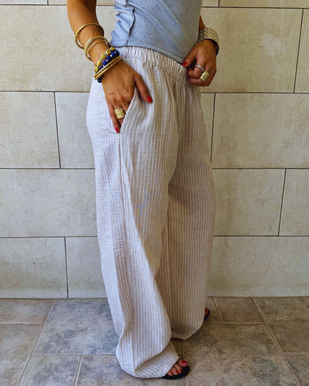 Beige Easy Living Pants