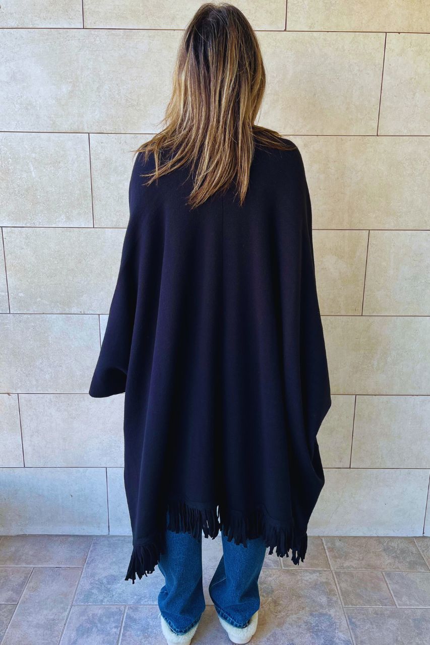 Black Main Character Fringe Shawl