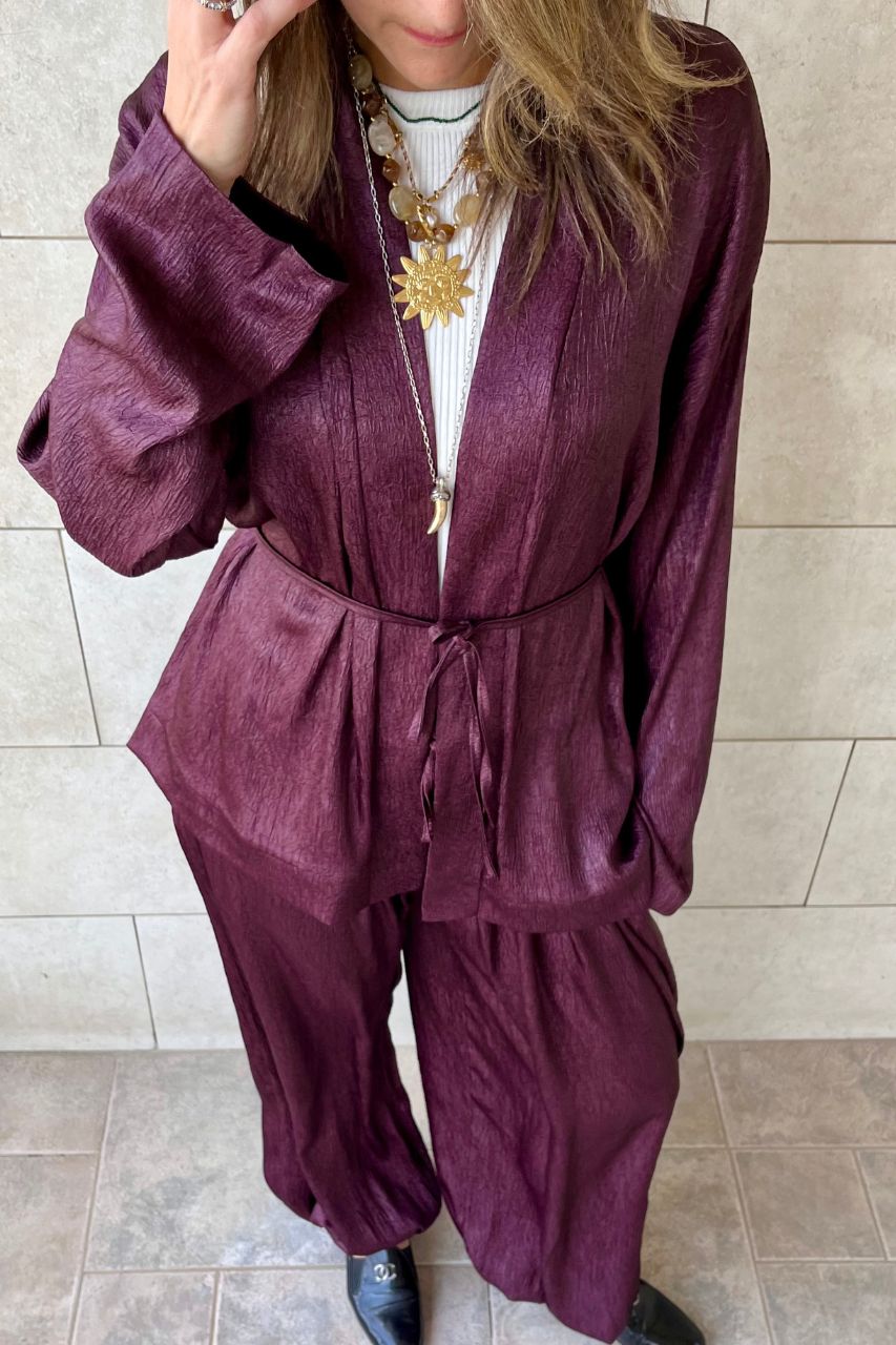 Plum Golden Hour Kimono