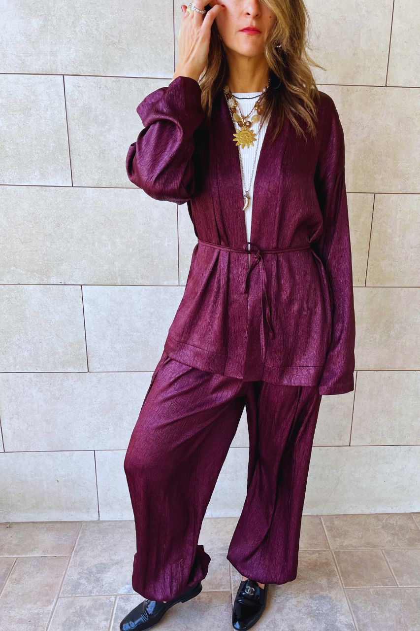 Plum Golden Hour Kimono