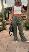 Olive Soft Suit Pants