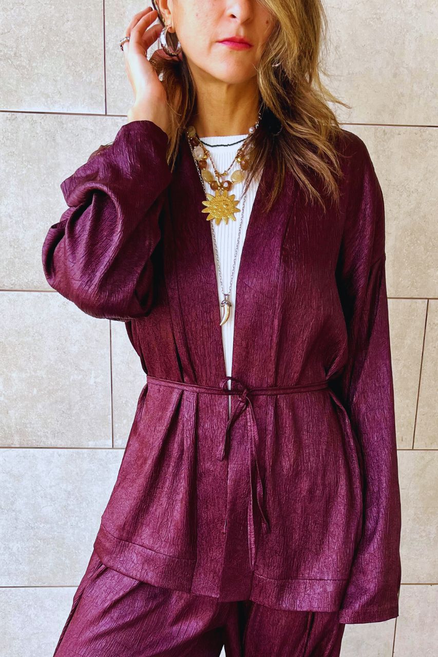 Plum Golden Hour Kimono