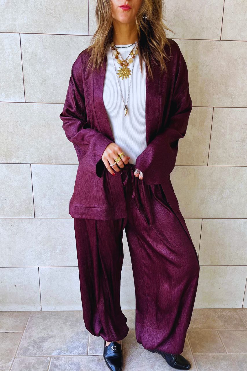 Plum Golden Hour Kimono