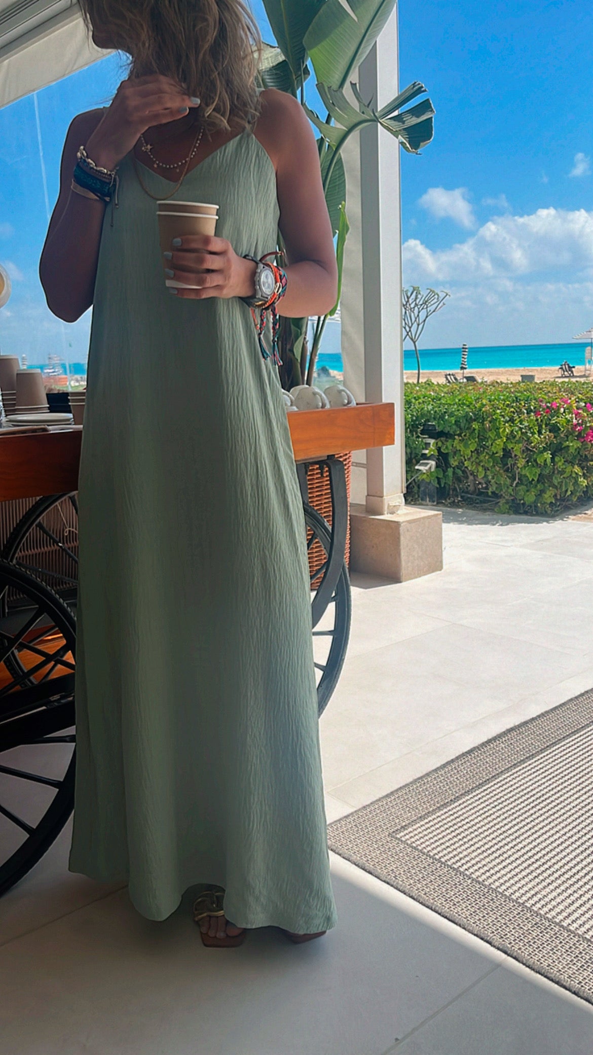 Mint Keep It Simple Side Slit Dress