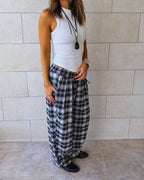 Black Plaid Core Pants