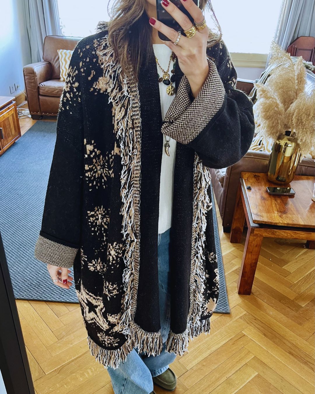 Black Nordic Star Cardigan