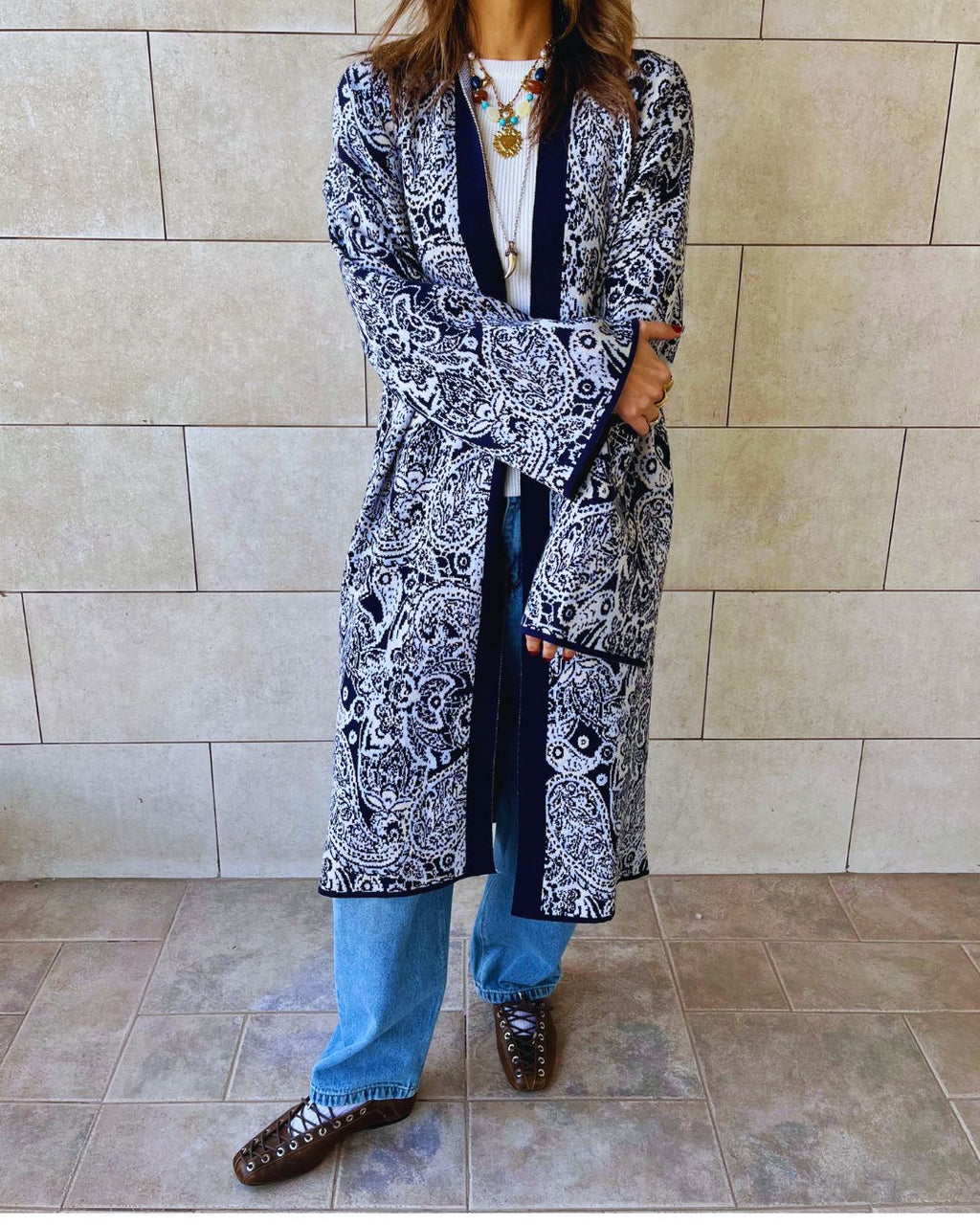 Baby Blue Royal Paisley Cardigan