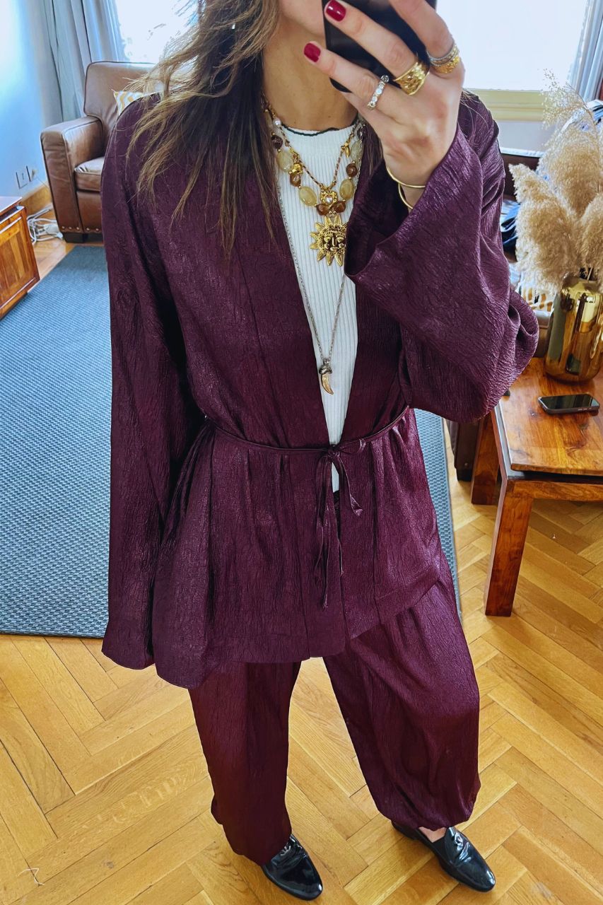 Plum Golden Hour Kimono