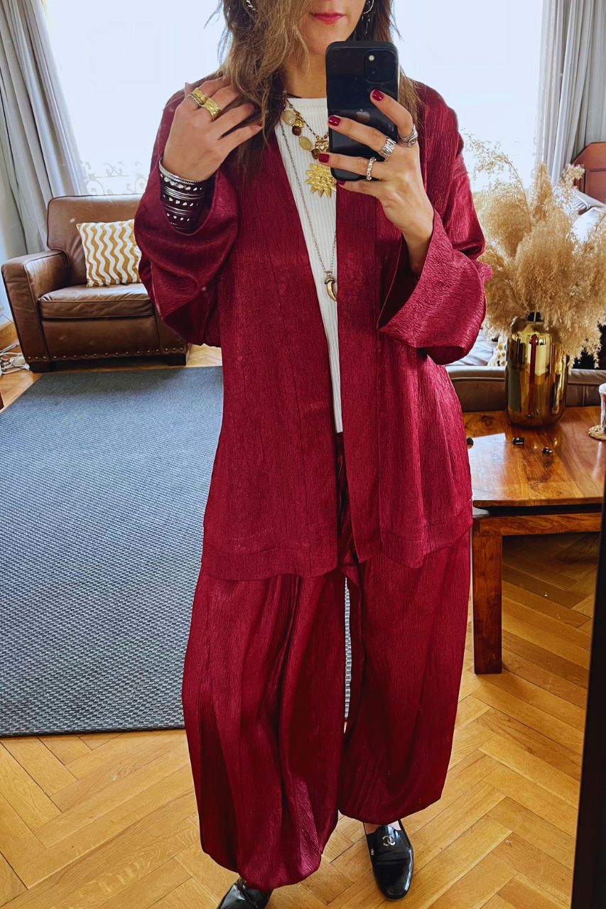 Burgundy Golden Hour Kimono
