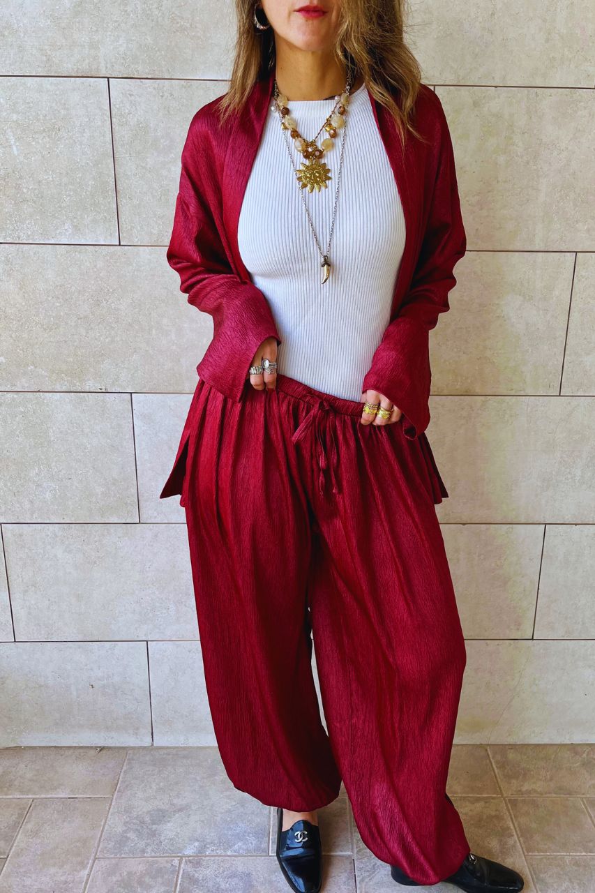 Burgundy Golden Hour Kimono