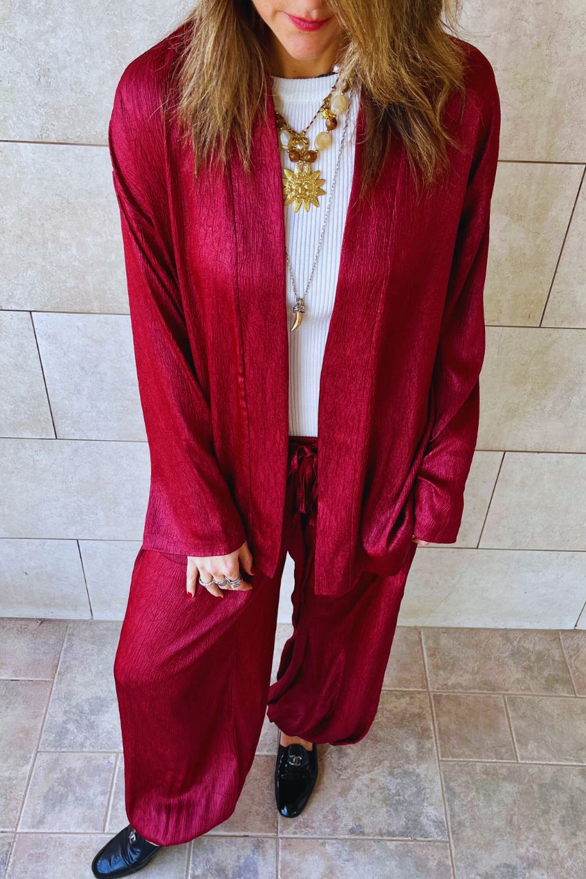 Burgundy Golden Hour Kimono