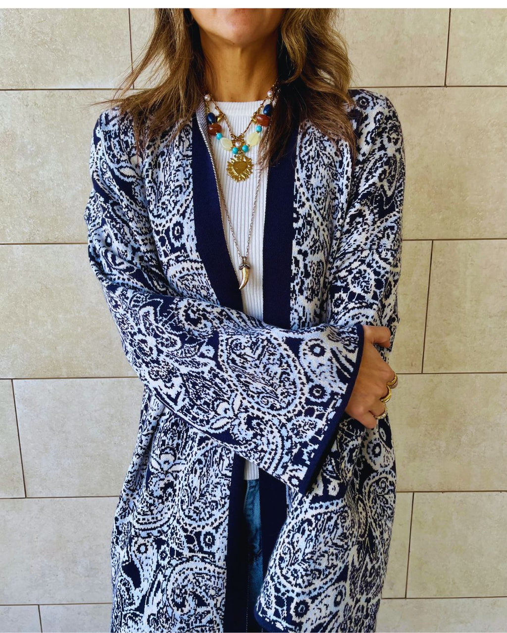 Baby Blue Royal Paisley Cardigan