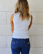 White Muse Mock Neck Top