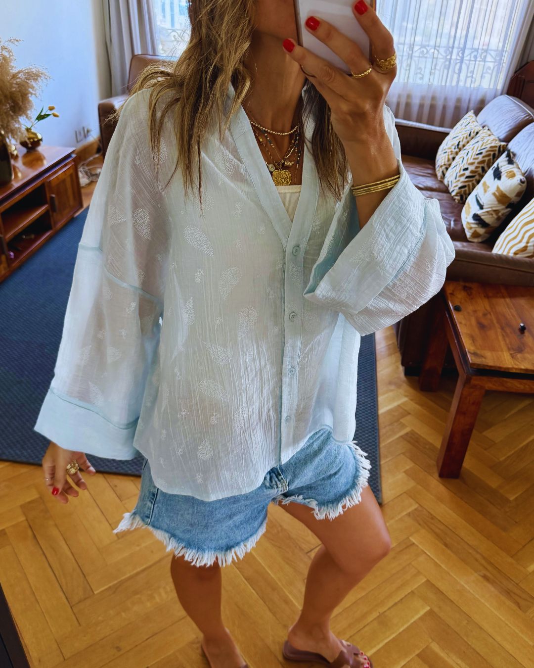 Baby Blue Paisley Whisper Shirt
