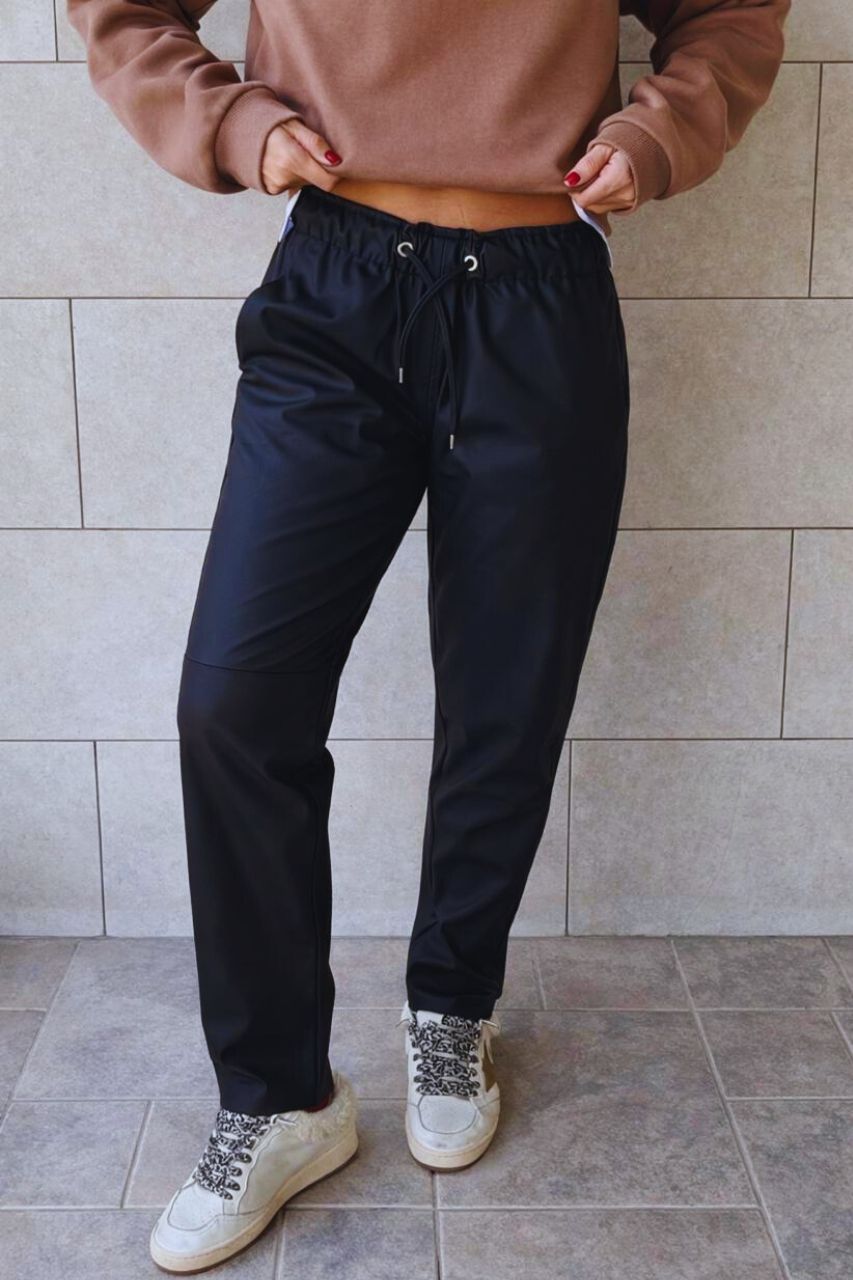 Black Walk-Away Leather Pants