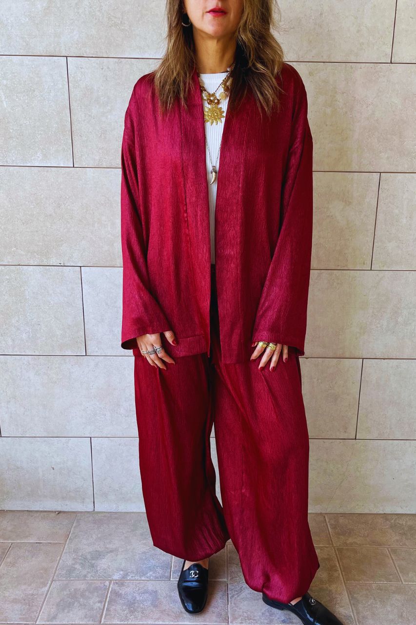 Burgundy Golden Hour Kimono
