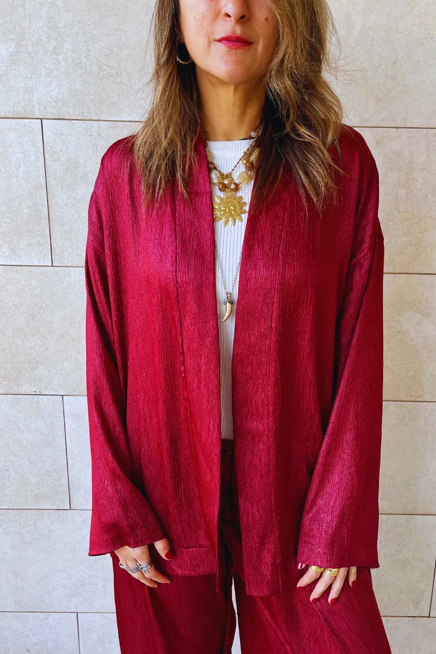 Burgundy Golden Hour Kimono