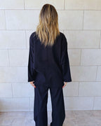 Black Sloane Oversized Linen Blend Blazer