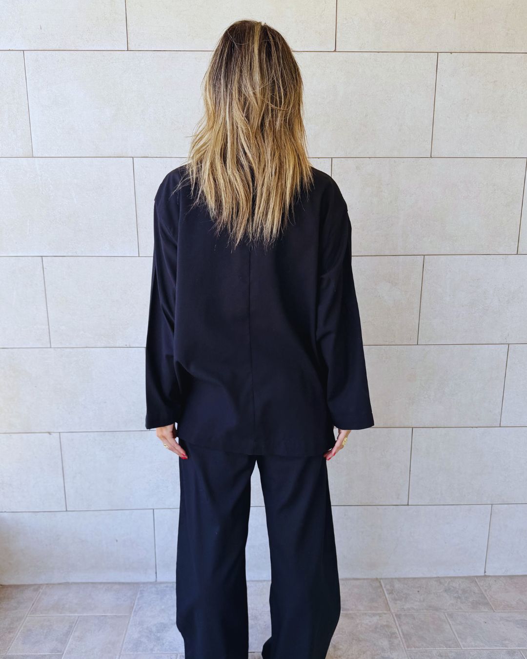 Black Sloane Oversized Linen Blend Blazer