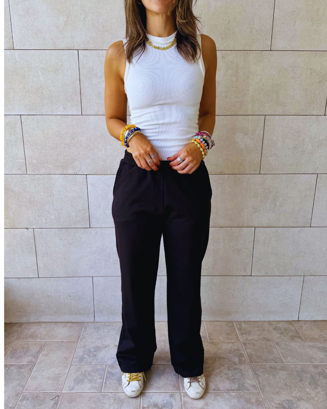 Black Straight Leg Light Weight Sweatpants