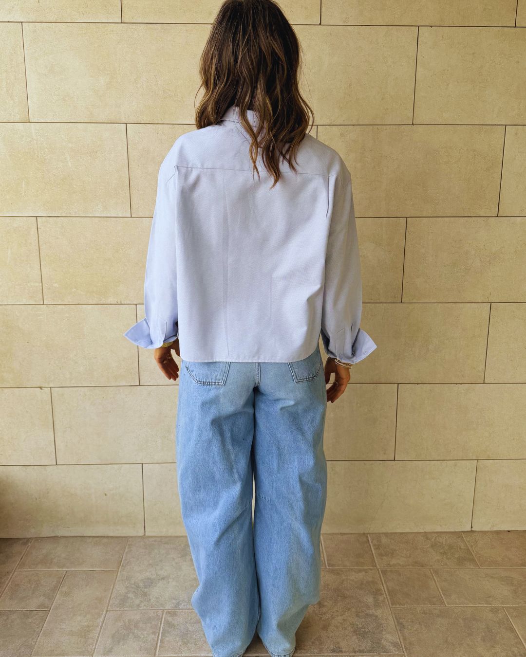 Grey Boyfriend Oxford Short Shirt