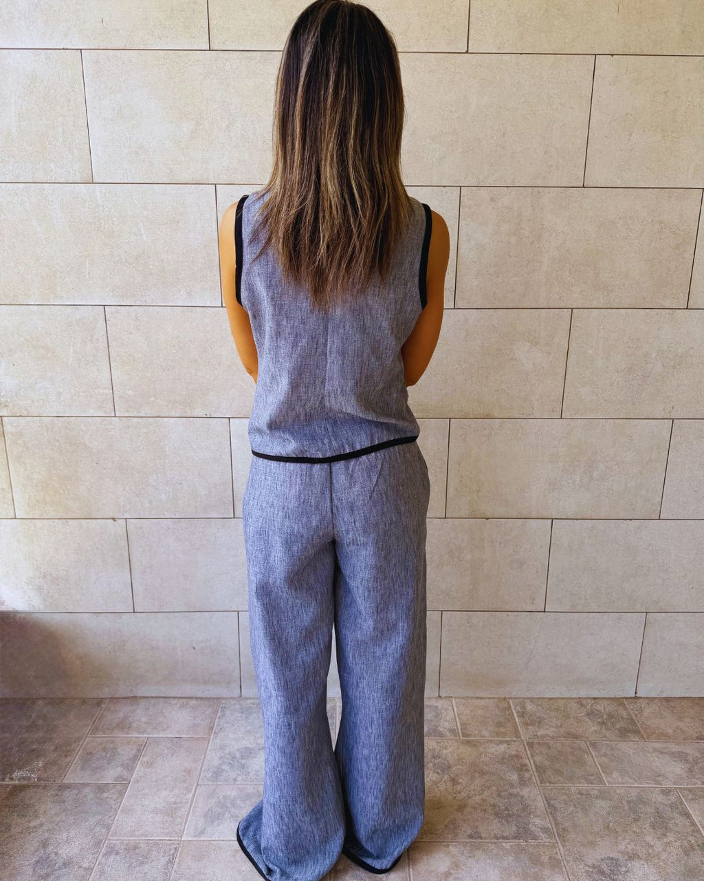 Grey Middle Line Pants