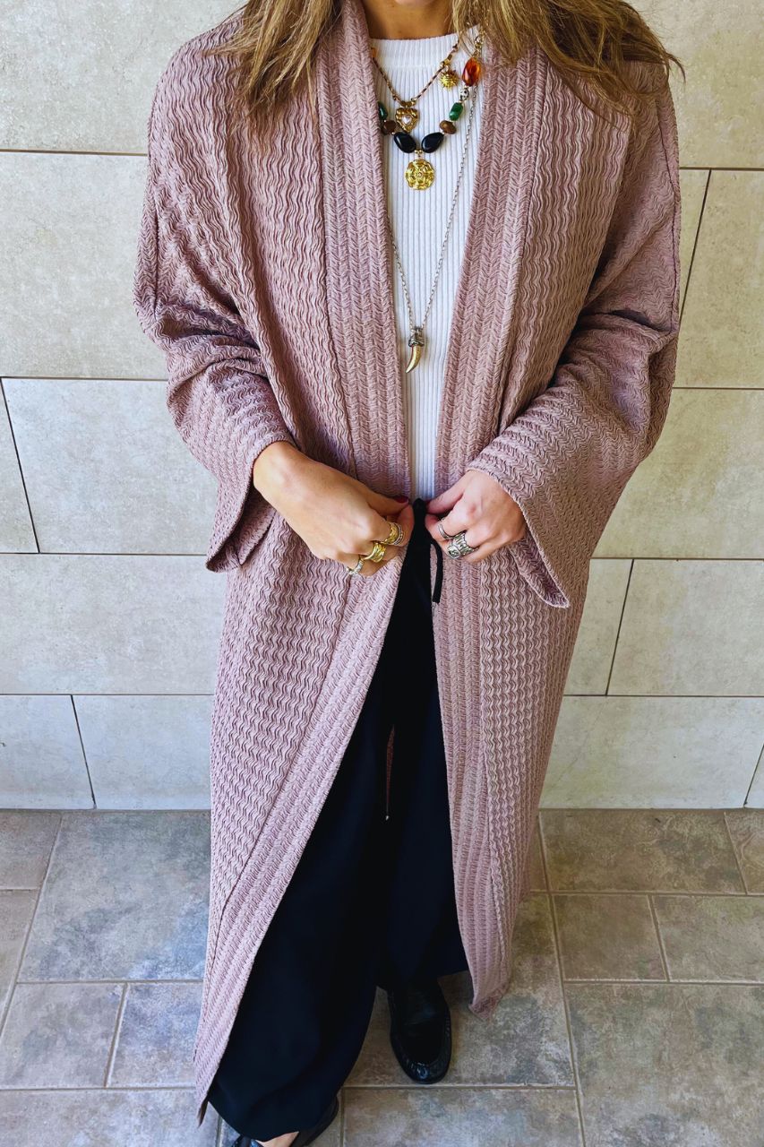 Beige Quite Crinkle Kimono