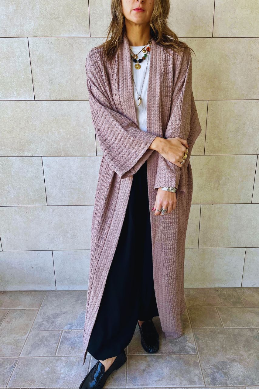 Beige Quite Crinkle Kimono