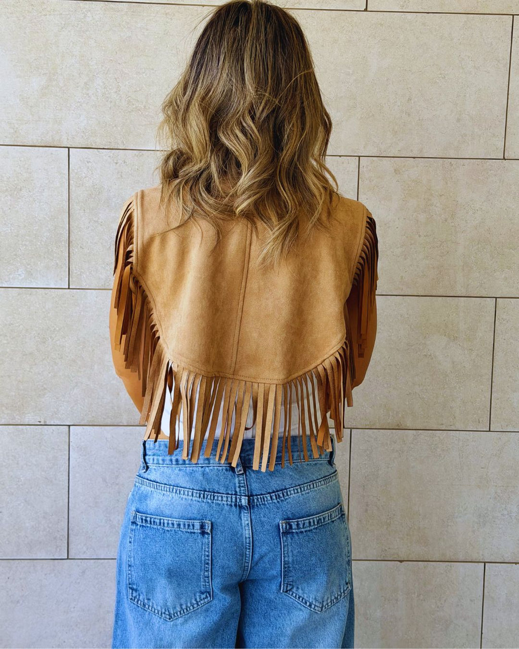 Beige Cowgirl Suede Vest