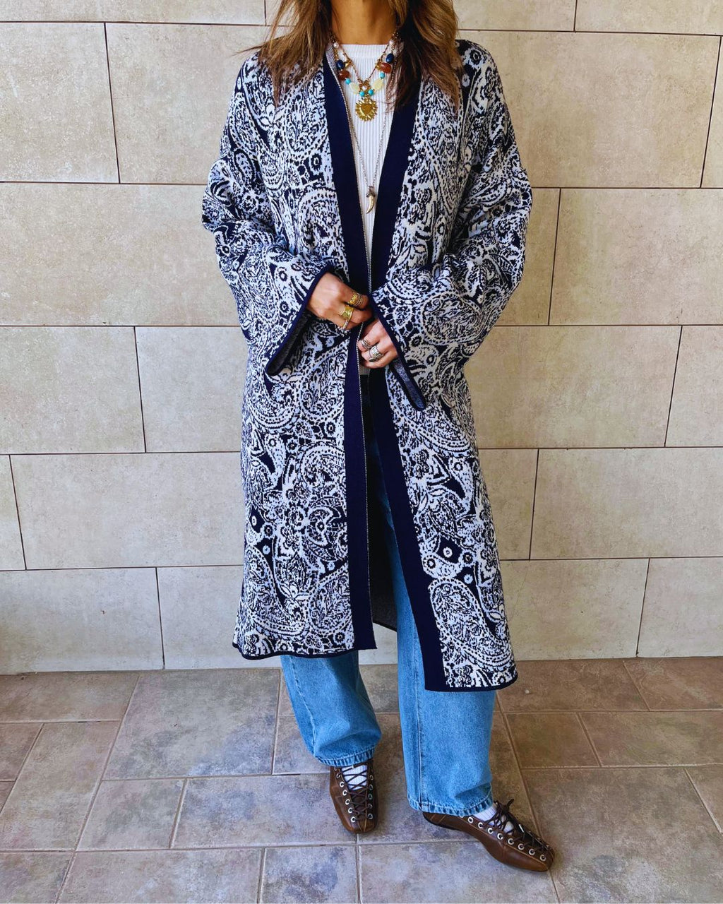 Baby Blue Royal Paisley Cardigan