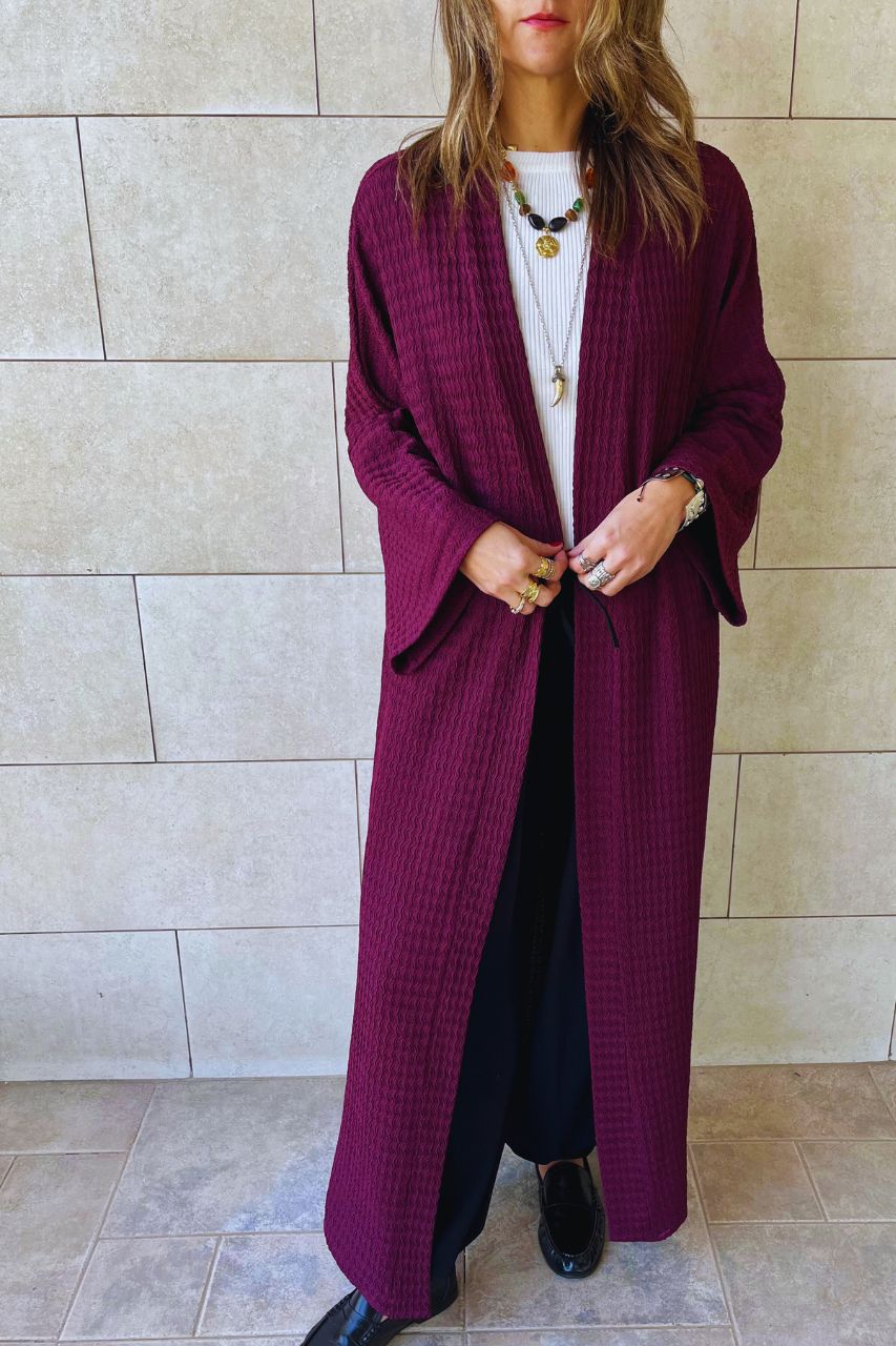 Plum Quite Crinkle Kimono