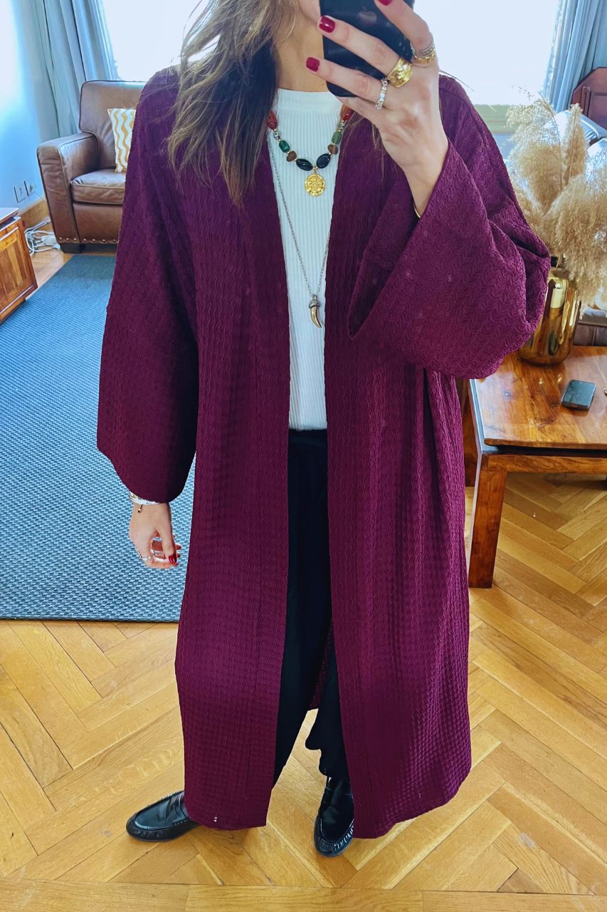 Plum Quite Crinkle Kimono
