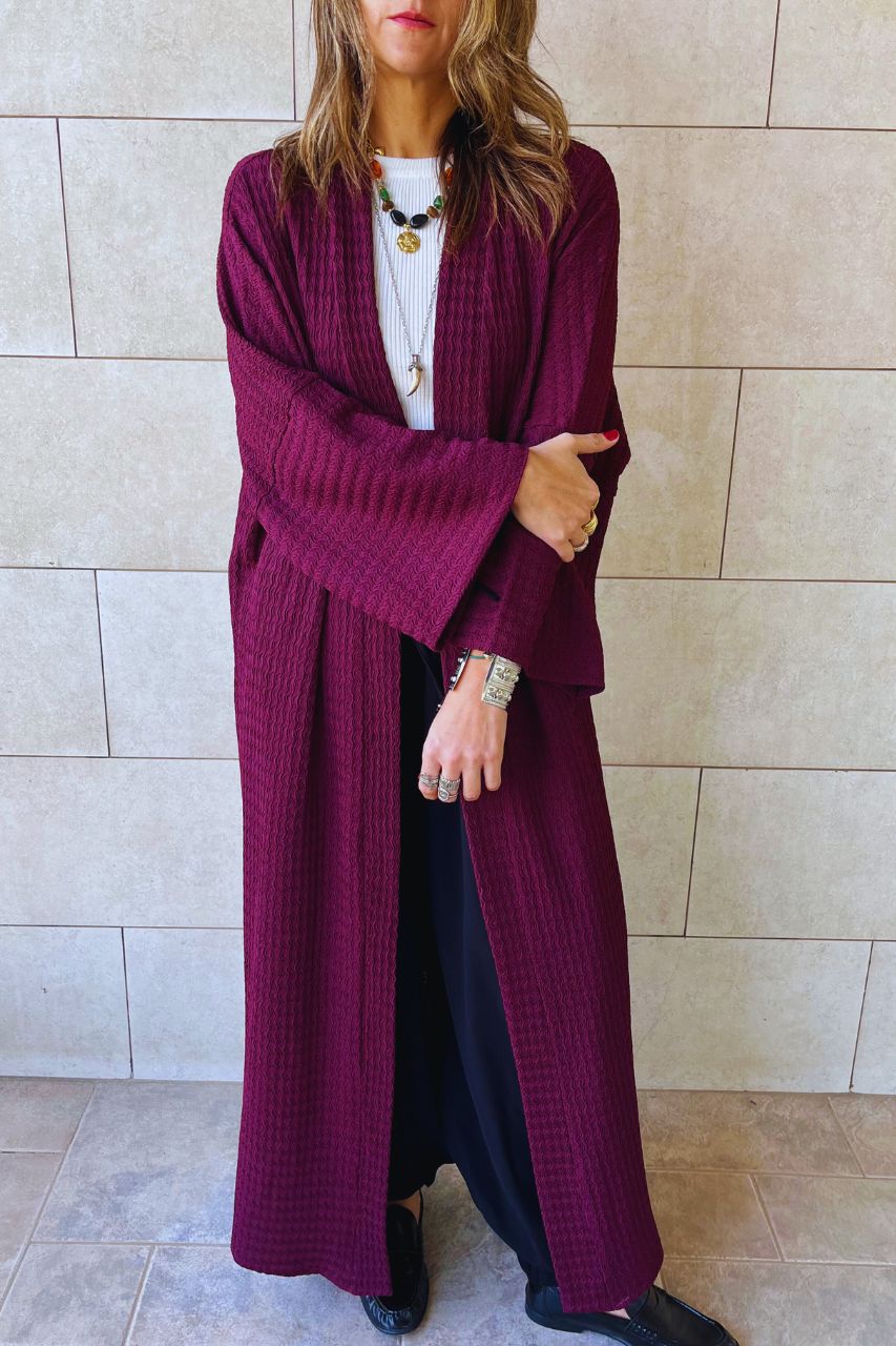 Plum Quite Crinkle Kimono