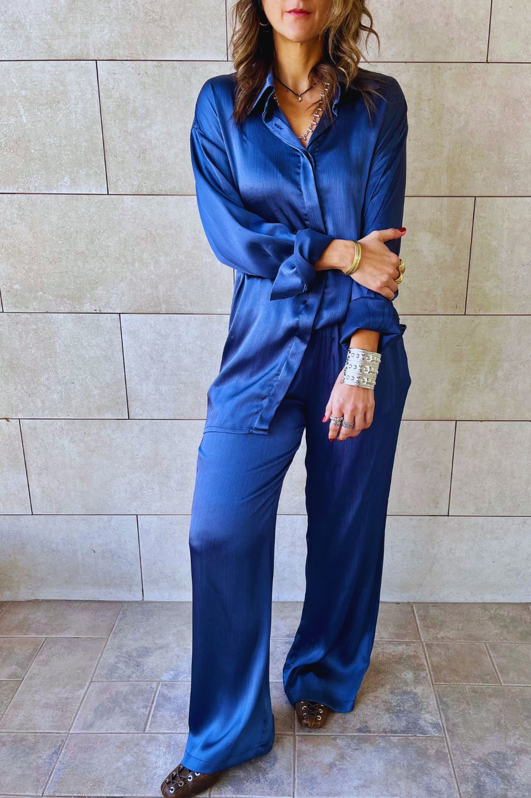 Navy Satin Eclipse Set