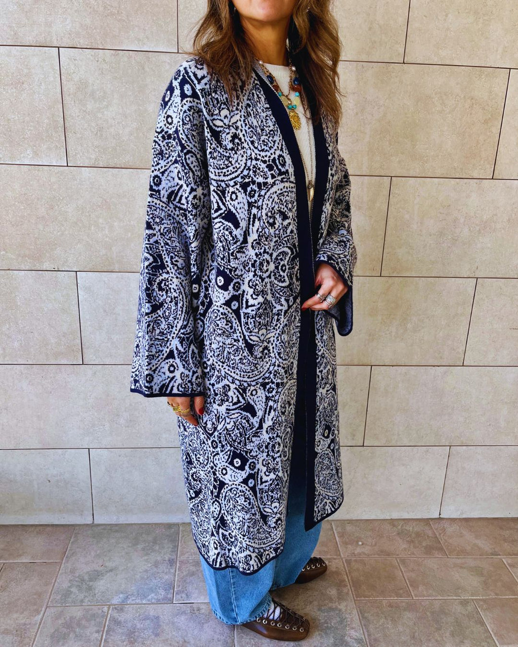 Baby Blue Royal Paisley Cardigan