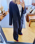 Black Sloane Oversized Linen Blend Blazer
