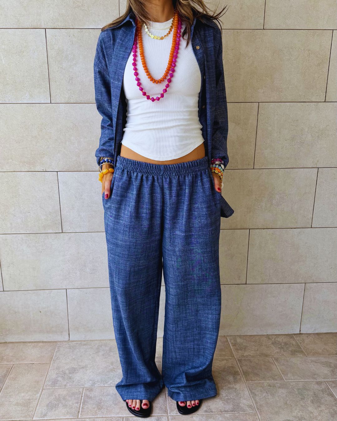 Blue Keep It Moving Pants