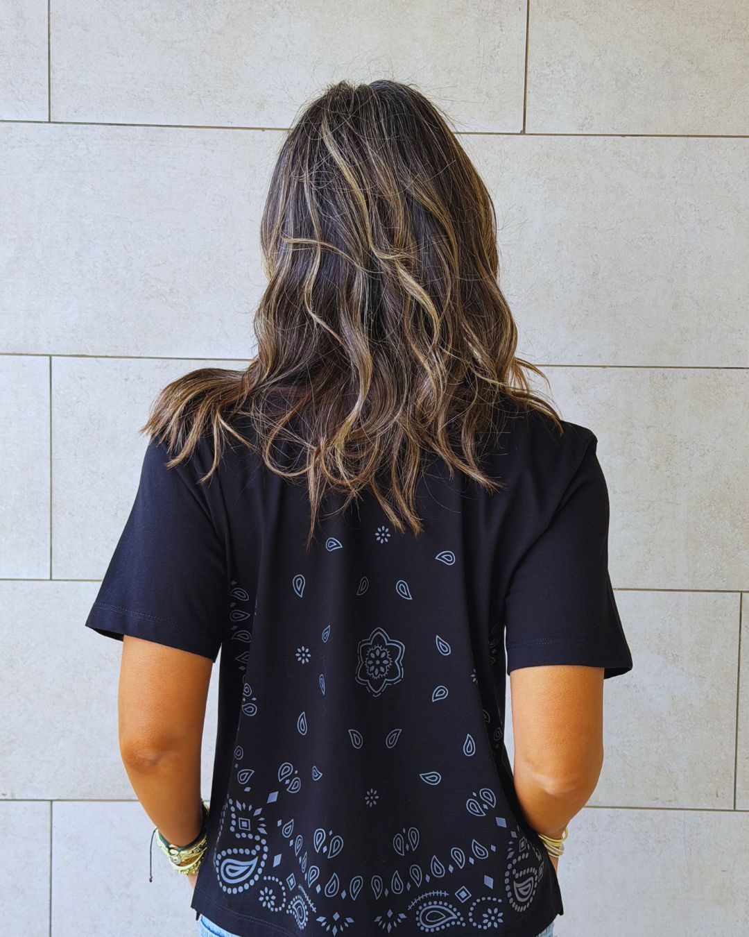 Black Paisley Back T-Shirt