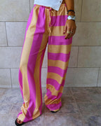 Pink & Orange Striped Colored Pants