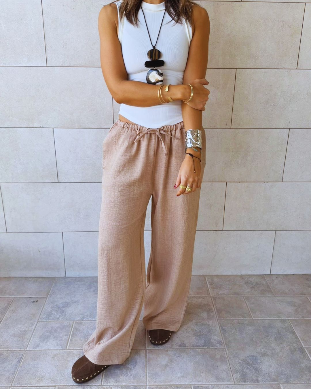 Beige Slow Sunday Pants