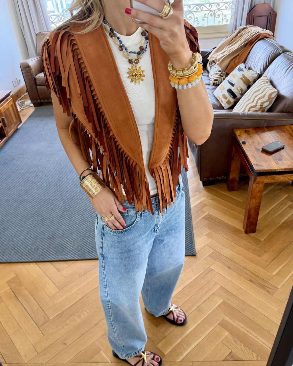 Camel Cowgirl Suede Vest