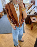 Camel Cowgirl Suede Vest