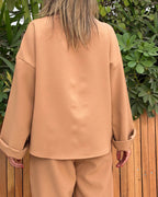 Beige Mandarin Top