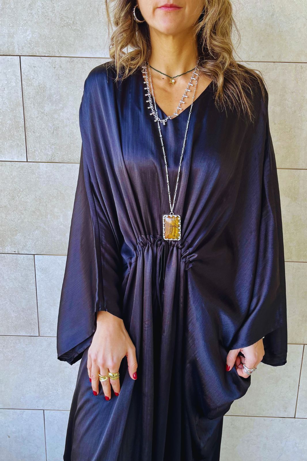 Black Shimmery Nubian Kaftan