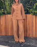 Beige Mandarin Top