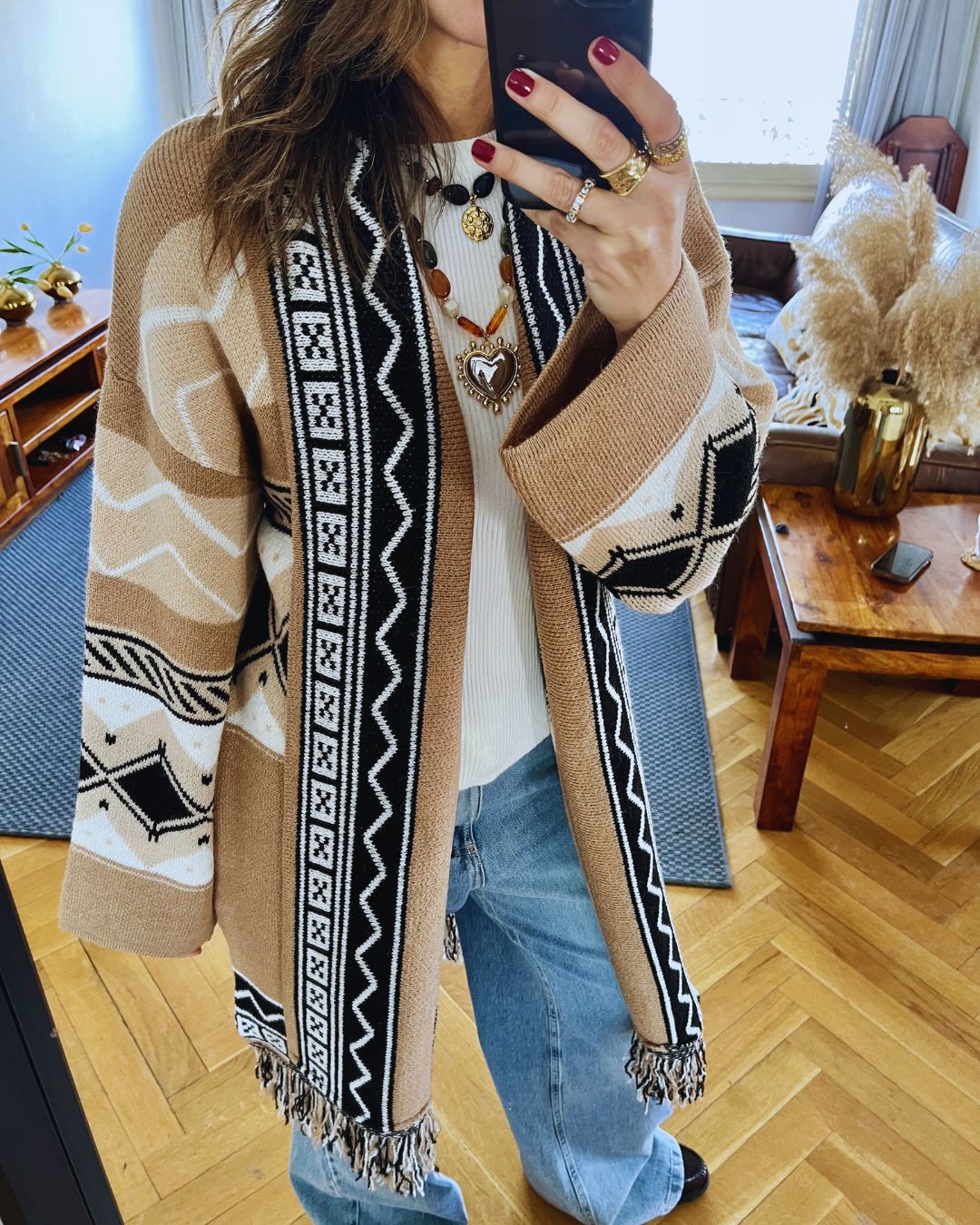 Beige Nomad Knit Cardigan