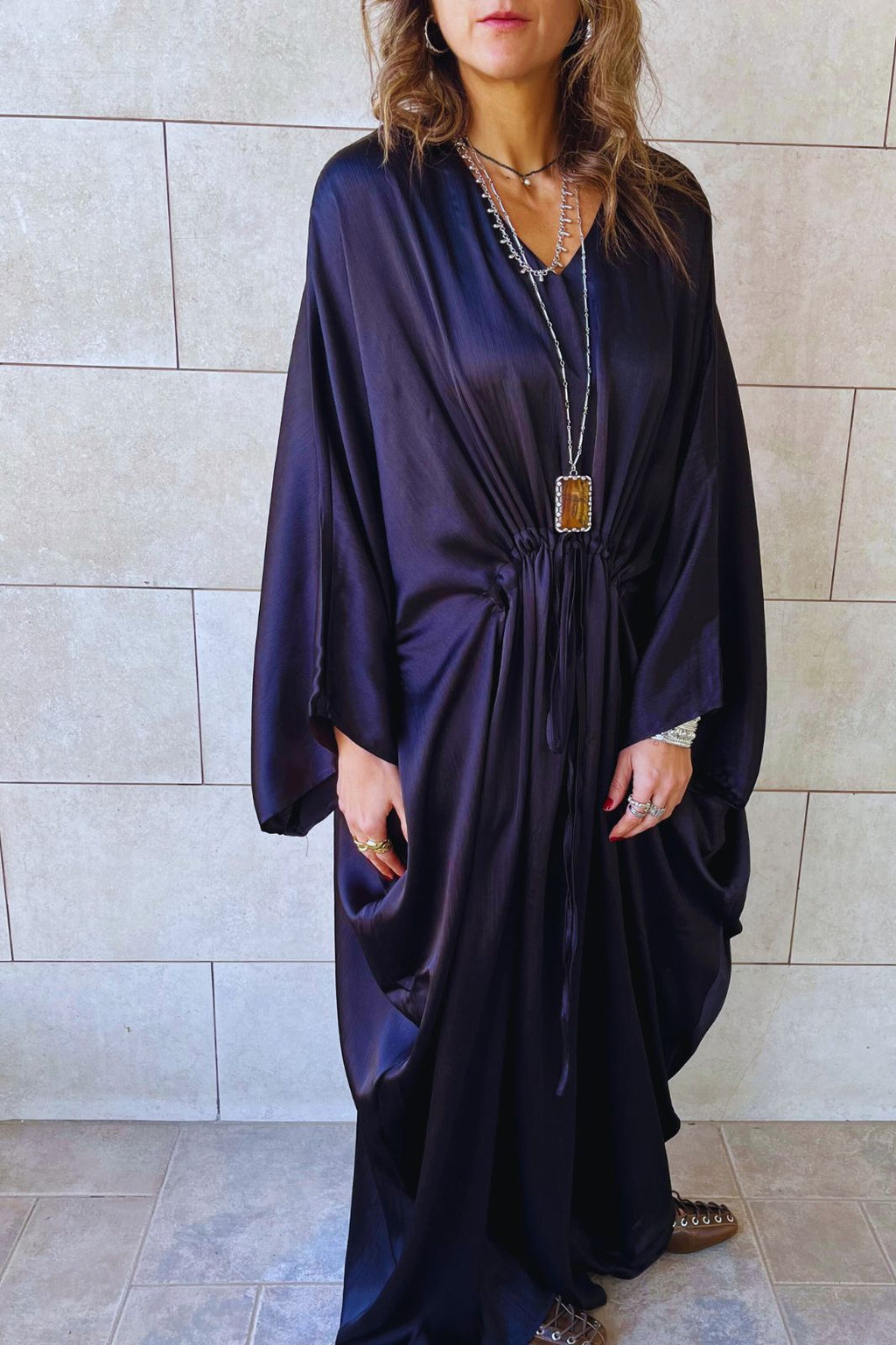 Black Shimmery Nubian Kaftan