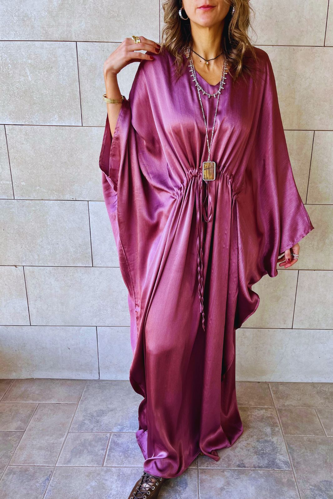 Blush Shimmery Nubian Kaftan