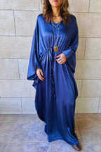 Navy Shimmery Nubian Kaftan