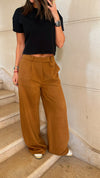 Camel Corduroy Accent Trousers